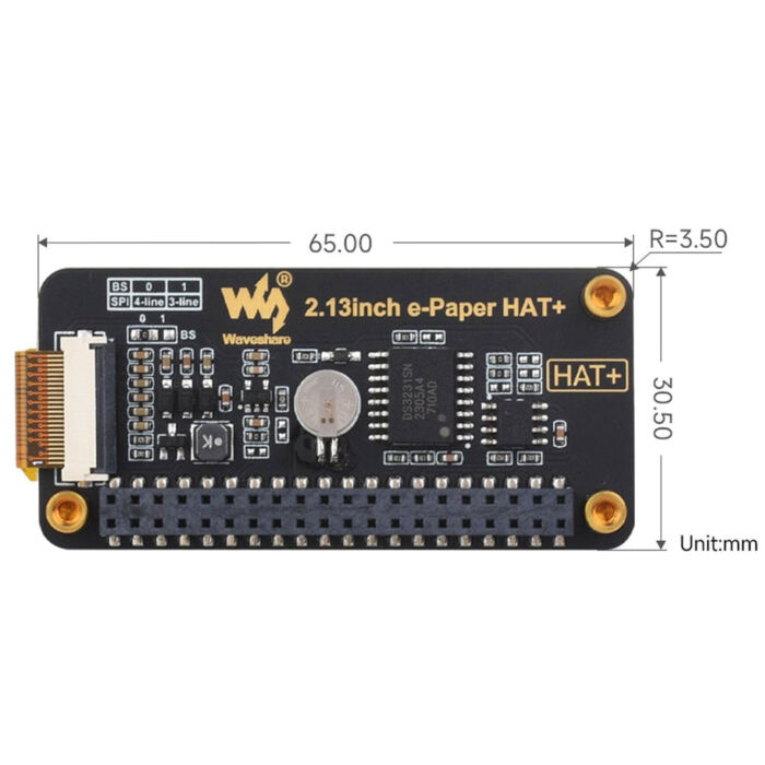 2.13inch E-Paper HAT+ for Raspberry Pi (Black/White) (250 x 122) - Image 6