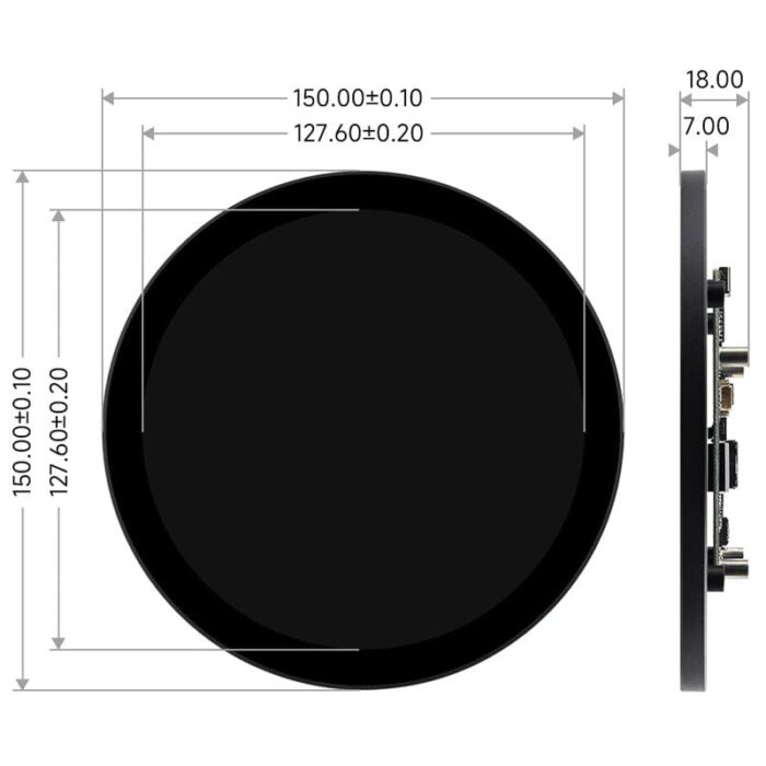 5inch Round IPS HDMI Touch Display for Raspberry Pi (1080x1080) - Image 7