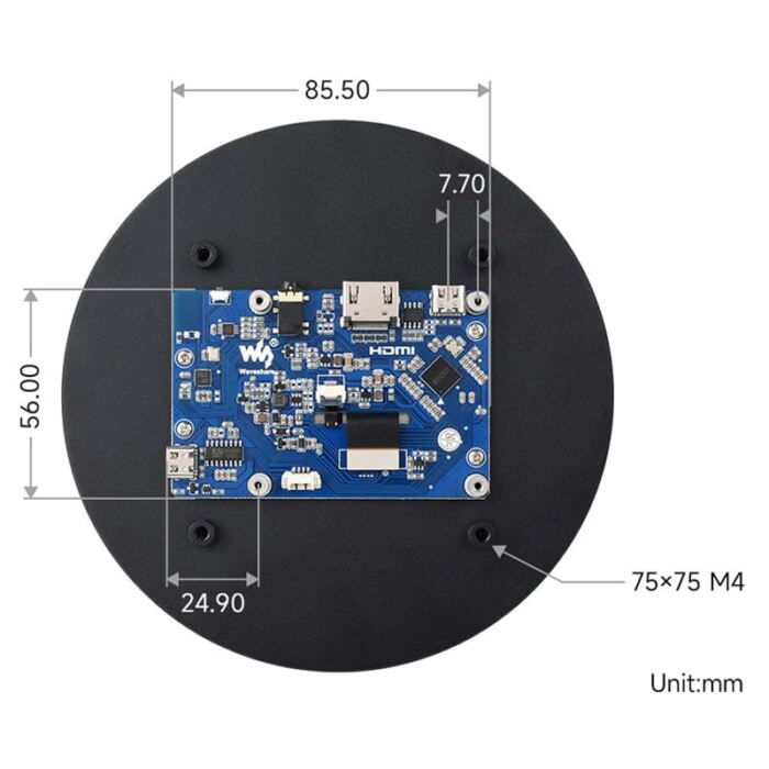 5inch Round IPS HDMI Touch Display for Raspberry Pi (1080x1080) - Image 8